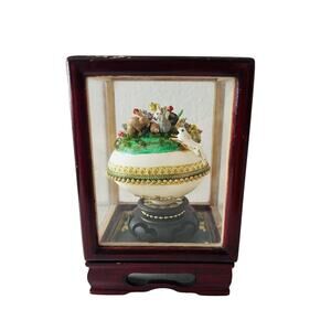 Handmade Real Egg Ornamental Decor Vintage Home Craft Easter Diorama Rare